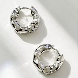 Anthropologie Silver Hoop Earrings